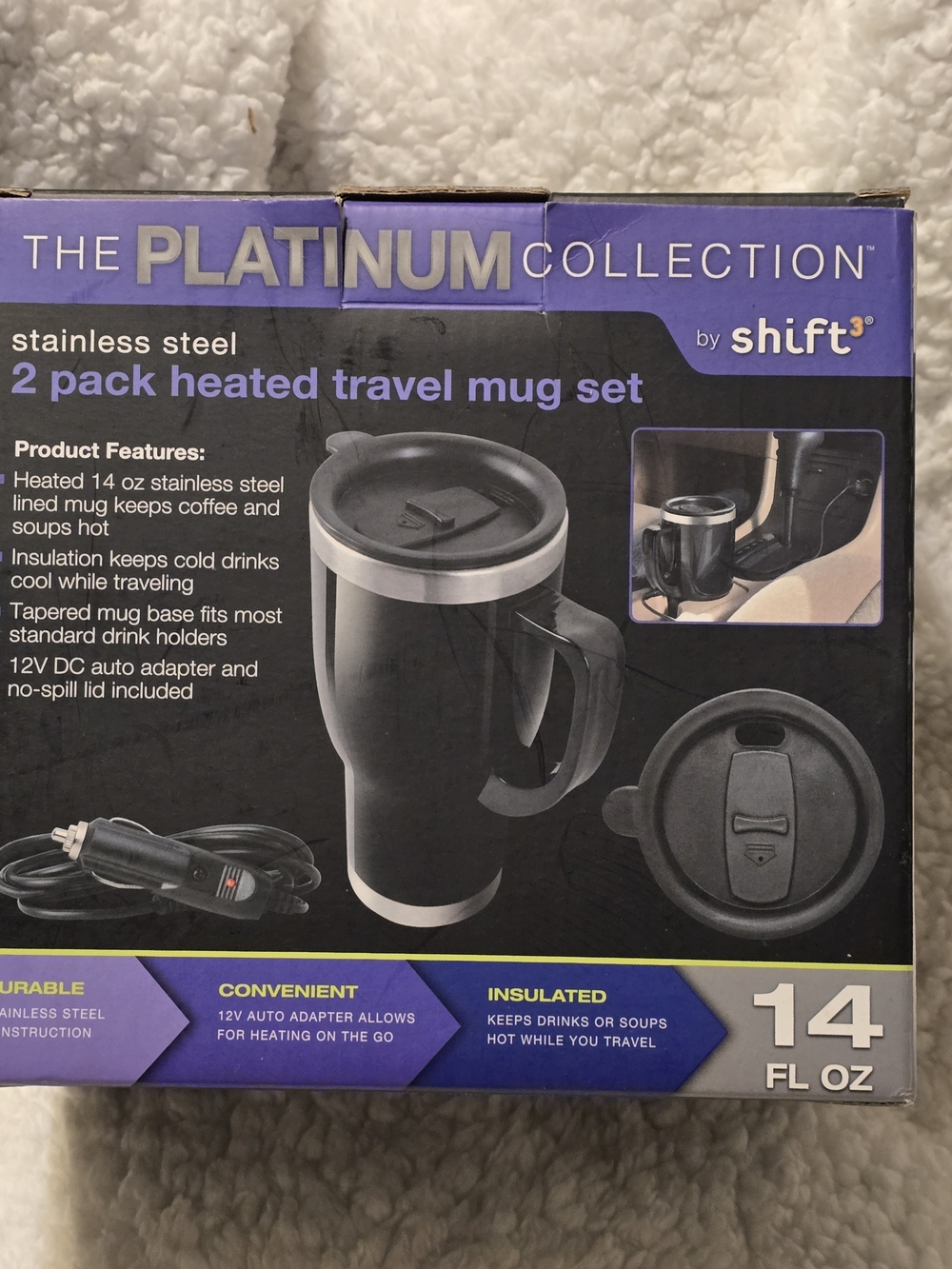 Platinum Collection 14oz Heated Travel Mug - Black (2 Pack)